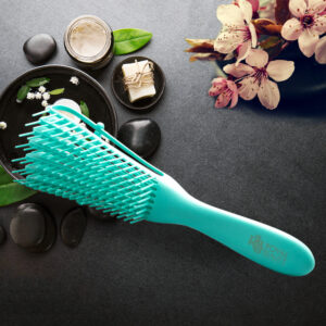 Green Hair brush separator on spa look and black background