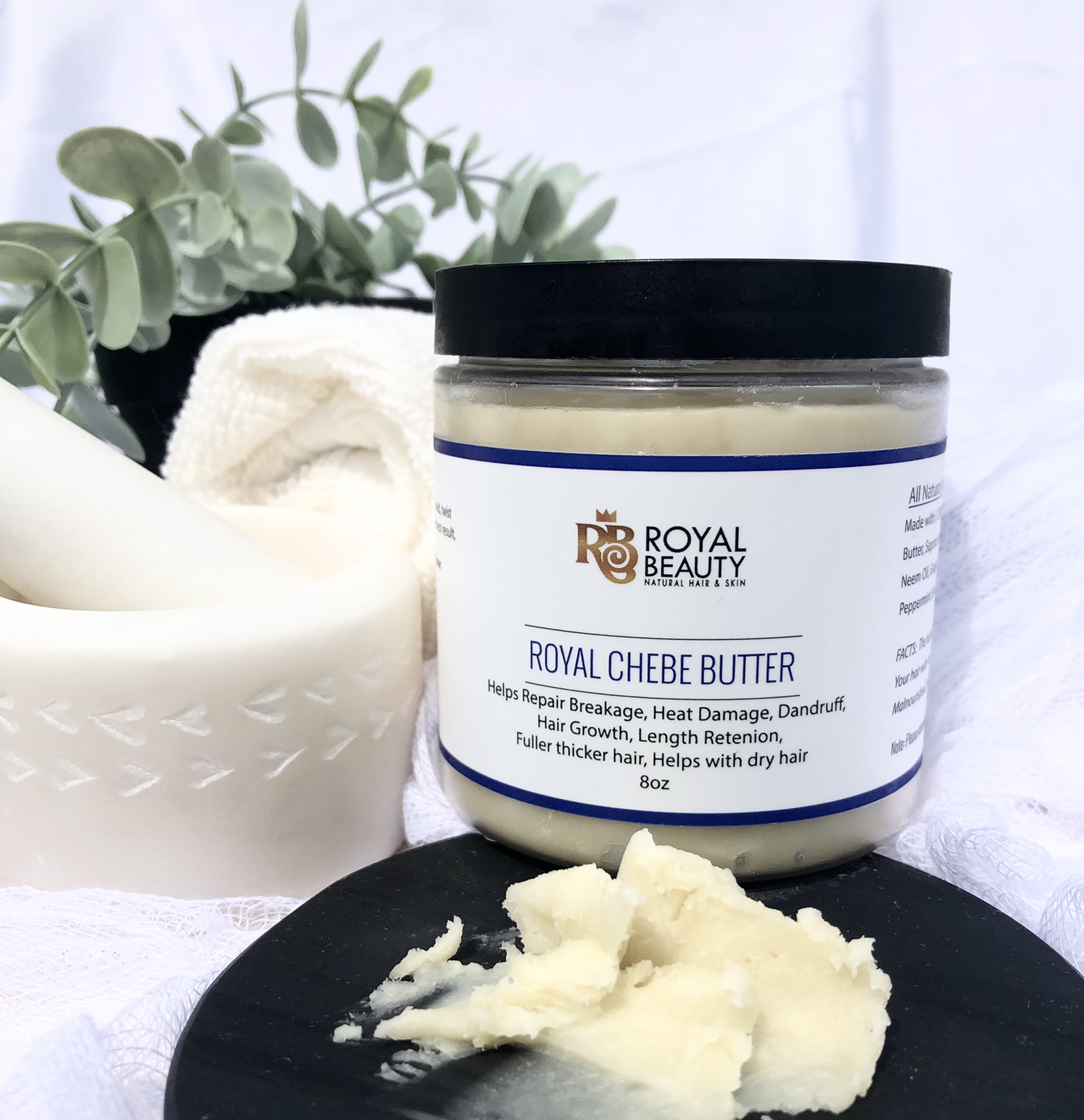 Product in jar with smear on black disc